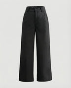 Women's High-Waisted Wide-Leg Pants with Fabric Belt