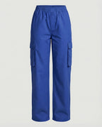 Women's Cargo Pants with Elastic Waistband and Practical Side Pockets