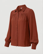 Elegant Blouse with Puff Sleeves and Button Details