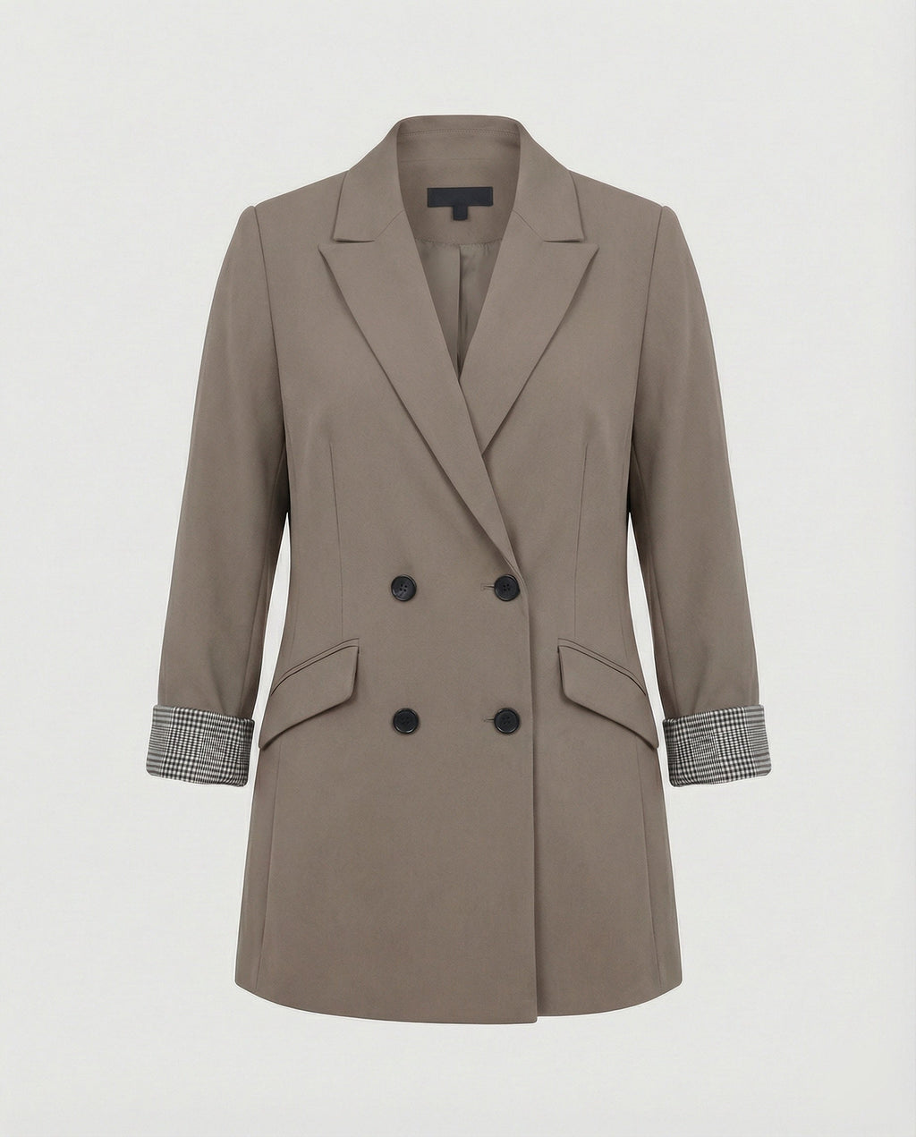 Women's Double-Breasted Blazer with Contrast Cuffs