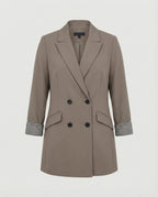 Women's Double-Breasted Blazer with Contrast Cuffs