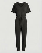 Women's Lightweight Jumpsuit with Loose Fit and Adjustable Waist