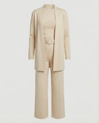 Two-Piece Jersey Blazer and Palazzo Pants Set