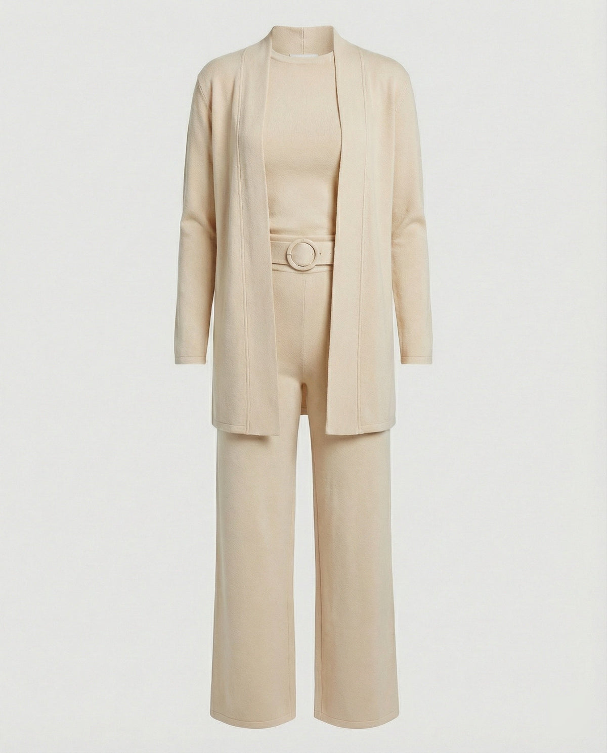 Two-Piece Jersey Blazer and Palazzo Pants Set