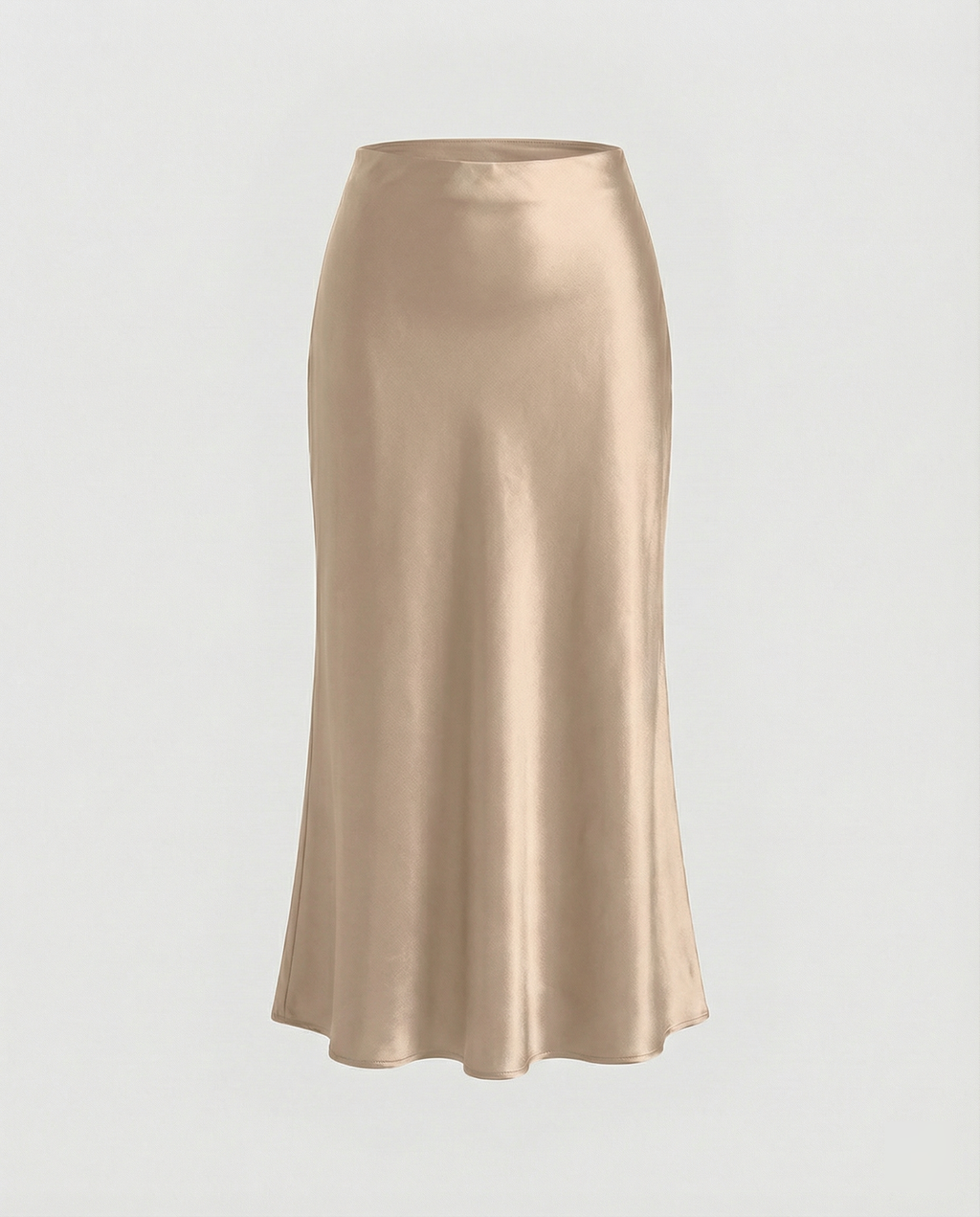 Women's Elegant Satin Midi Skirt with Flowing Cut and High Waist