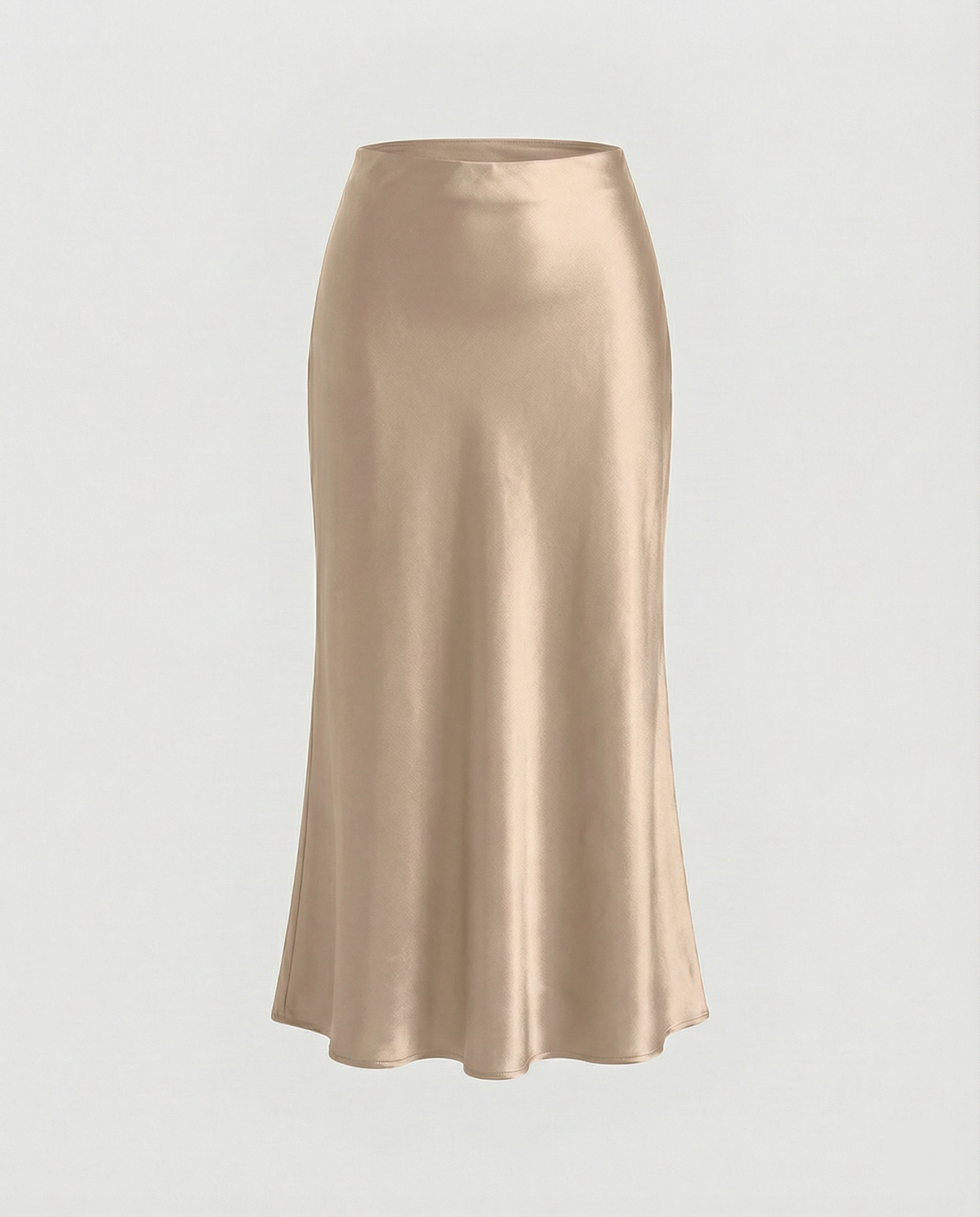 Women's Elegant Satin Midi Skirt with Flowing Cut and High Waist