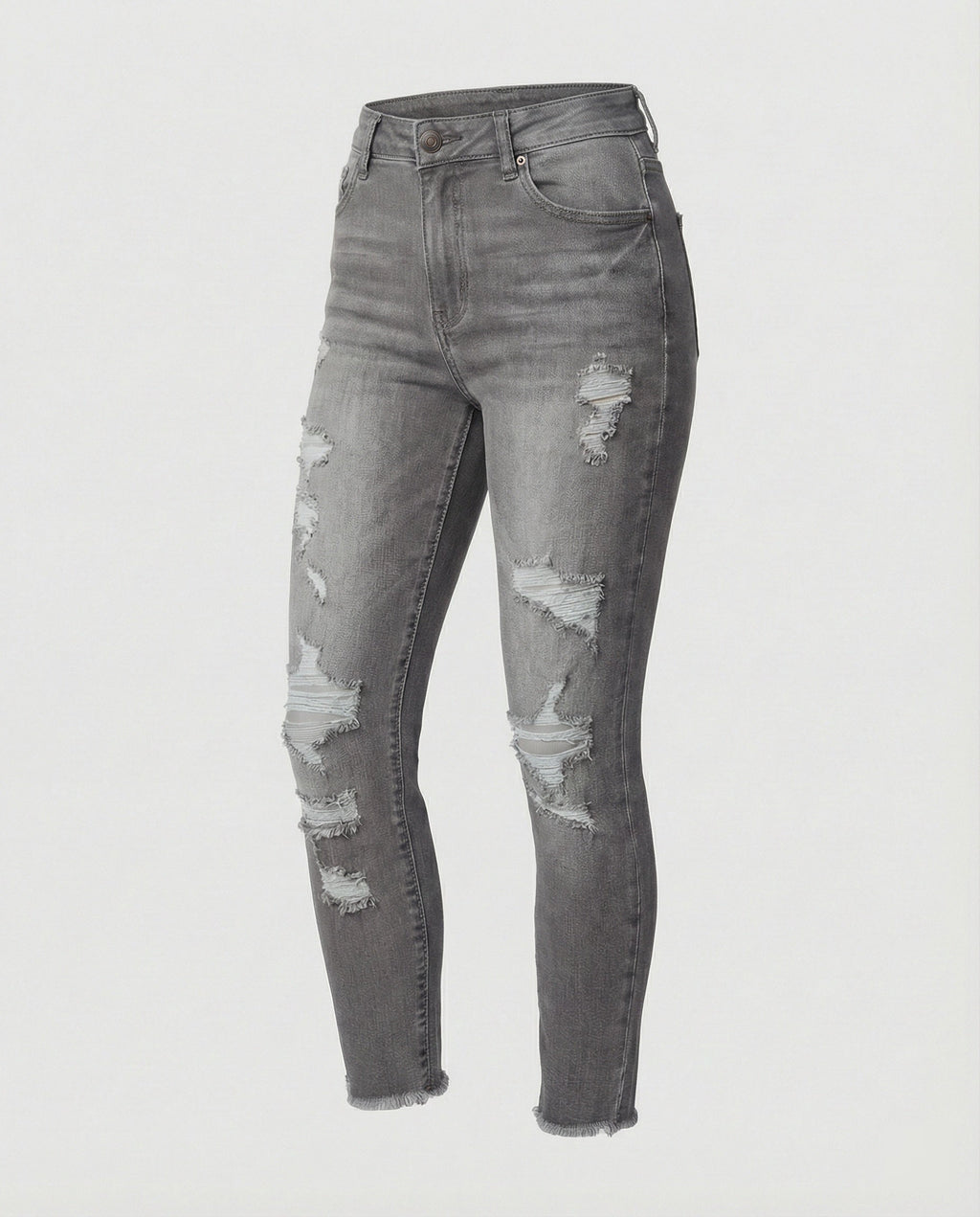Women's Slim Fit Distressed High-Waisted Jeans