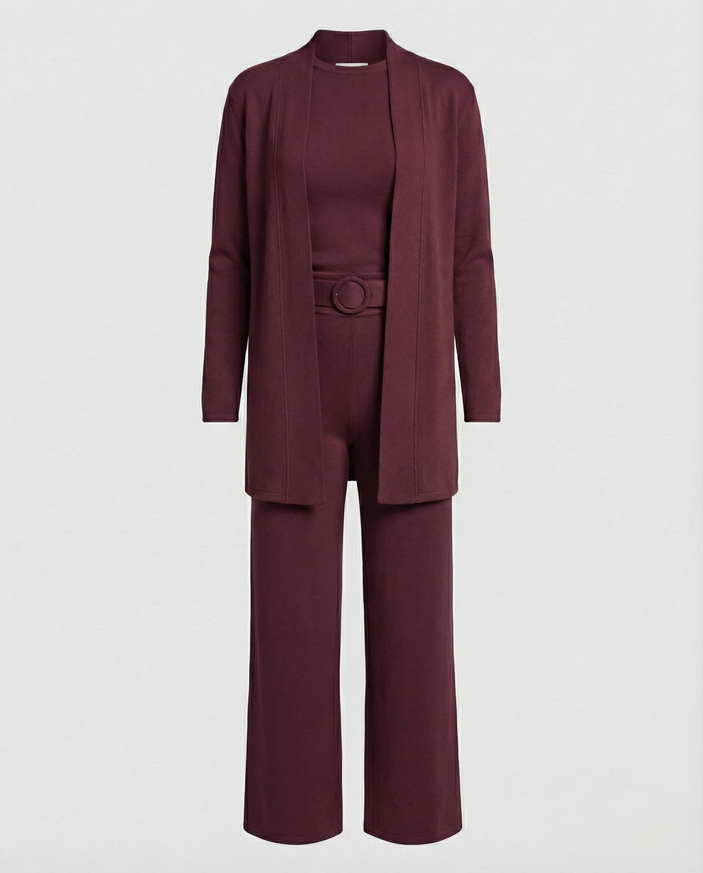 Two-Piece Jersey Blazer and Palazzo Pants Set