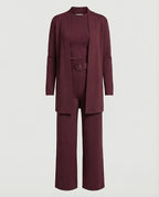 Two-Piece Jersey Blazer and Palazzo Pants Set