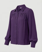 Elegant Blouse with Puff Sleeves and Button Details
