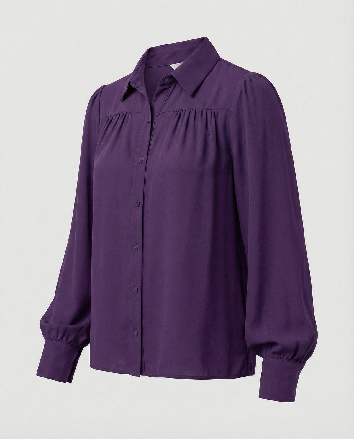 Elegant Blouse with Puff Sleeves and Button Details