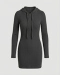 Women's Ribbed Hooded Dress