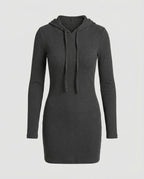 Women's Ribbed Hooded Dress