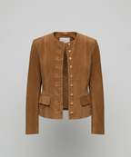 Women's Suede Jacket with Gold Buttons