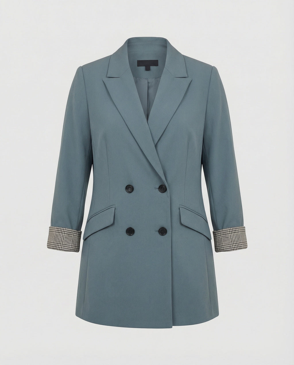 Women's Double-Breasted Blazer with Contrast Cuffs