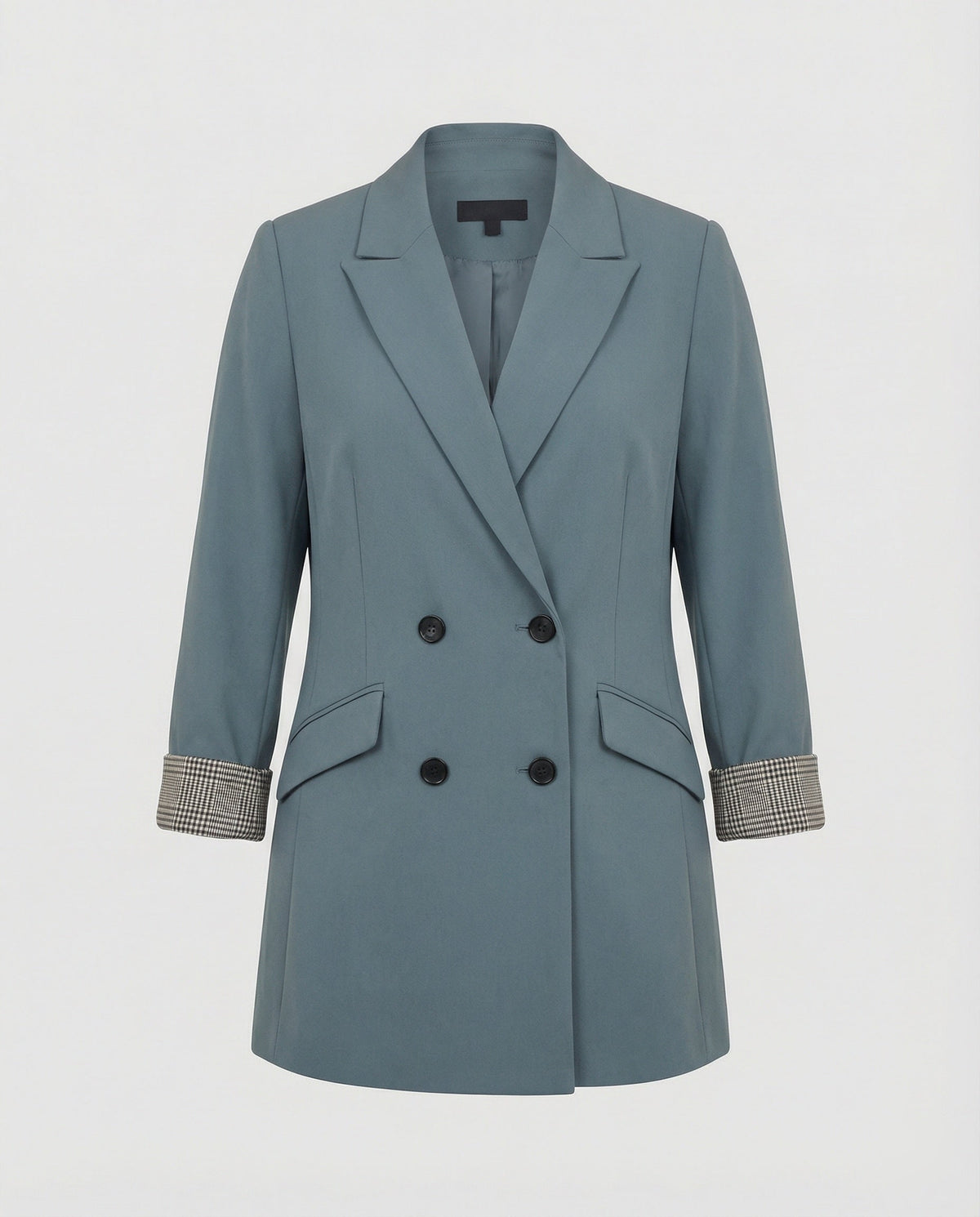 Women's Double-Breasted Blazer with Contrast Cuffs