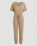 Women's Lightweight Jumpsuit with Loose Fit and Adjustable Waist