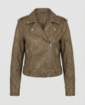 Women's Cropped Faux Leather Biker Jacket