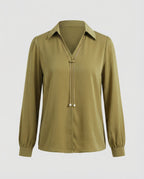 Women's Blouse with Modern V-Neck