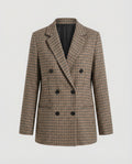 Women's Plaid Double-Breasted Blazer
