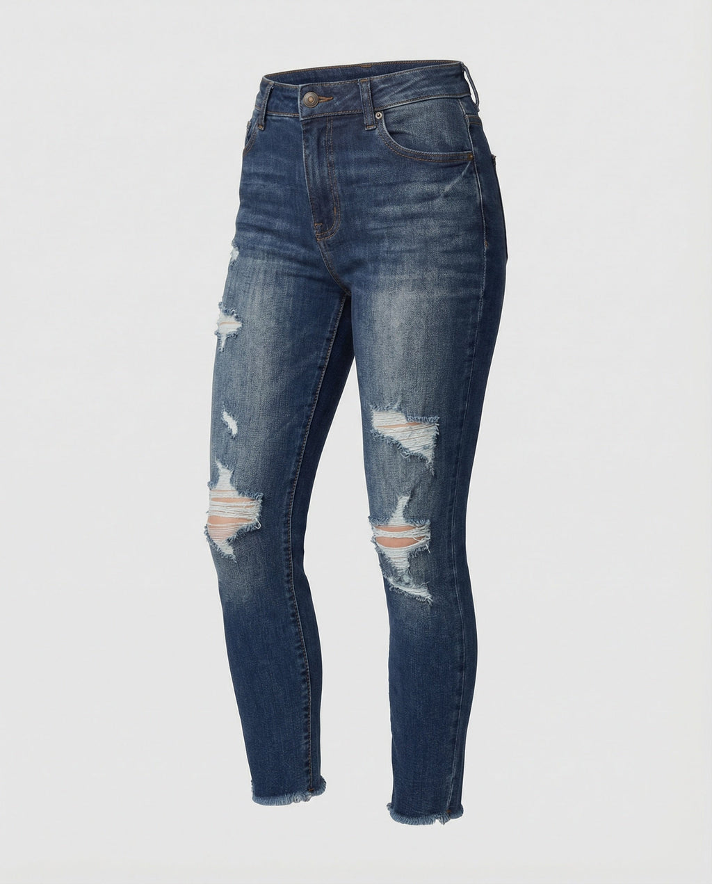 Women's Slim Fit Distressed High-Waisted Jeans
