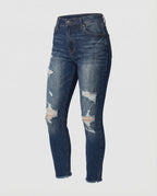 Women's Slim Fit Distressed High-Waisted Jeans