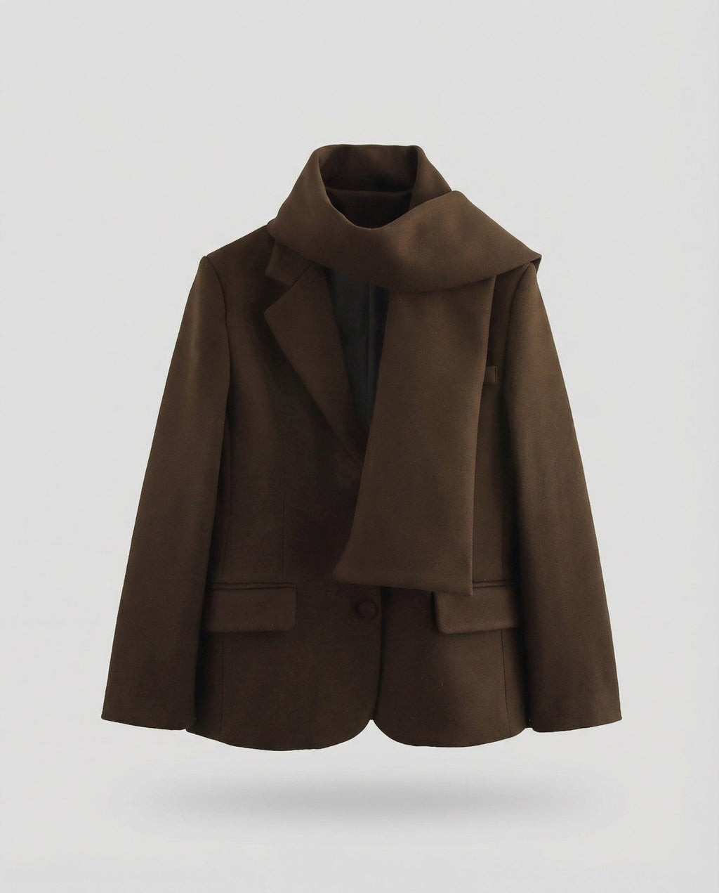 Women's Elegant Blazer Jacket with Detachable Scarf