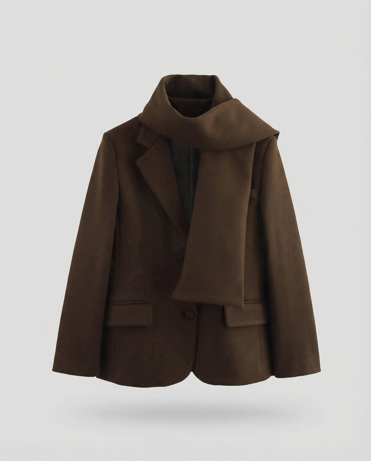 Women's Elegant Blazer Jacket with Detachable Scarf