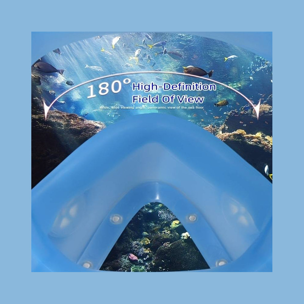 Snorkel mask for children and adults with snorkel and 180-degree visibility