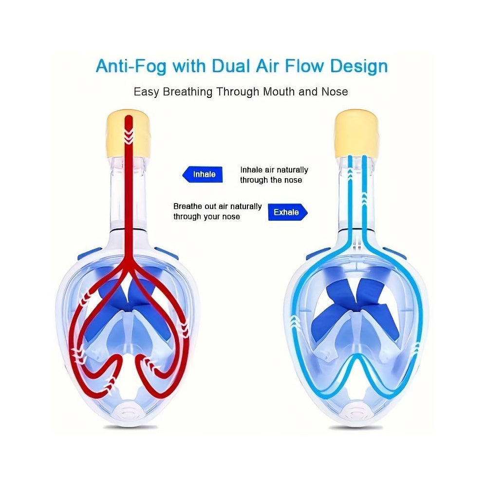 Snorkel mask for children and adults with snorkel and 180-degree visibility
