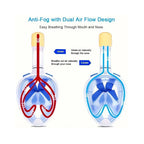 Snorkel mask for children and adults with snorkel and 180-degree visibility