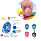 Snorkel mask for children and adults with snorkel and 180-degree visibility
