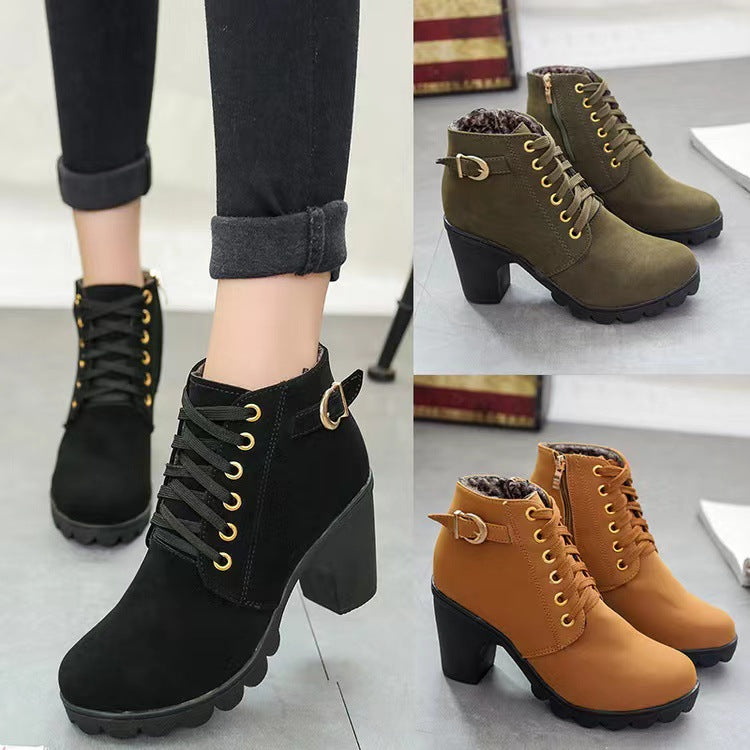 Women's Comfortable Chunky Heel Boots