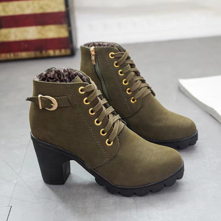 Women's Comfortable Chunky Heel Boots