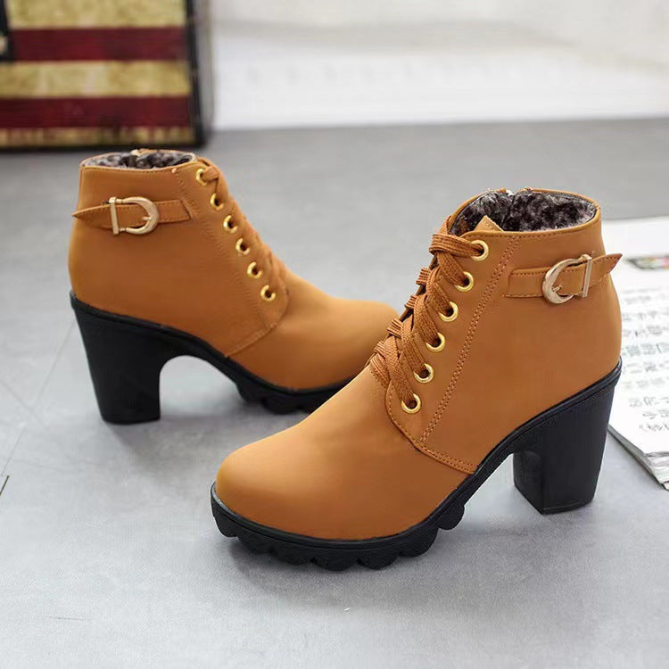 Women's Comfortable Chunky Heel Boots