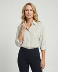 Women's Striped Button-Down Blouse