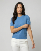 Women's Short-Sleeve Fine Knit Sweater