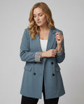 Women's Double-Breasted Blazer with Contrast Cuffs