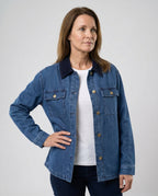 Women's Denim Jacket with Chest Pockets