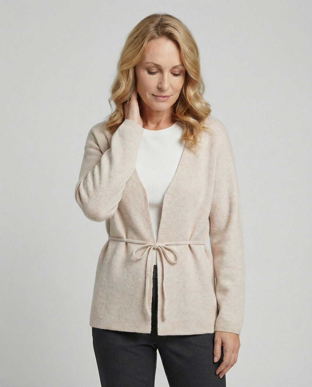 Women's Cardigan with Tie Belt