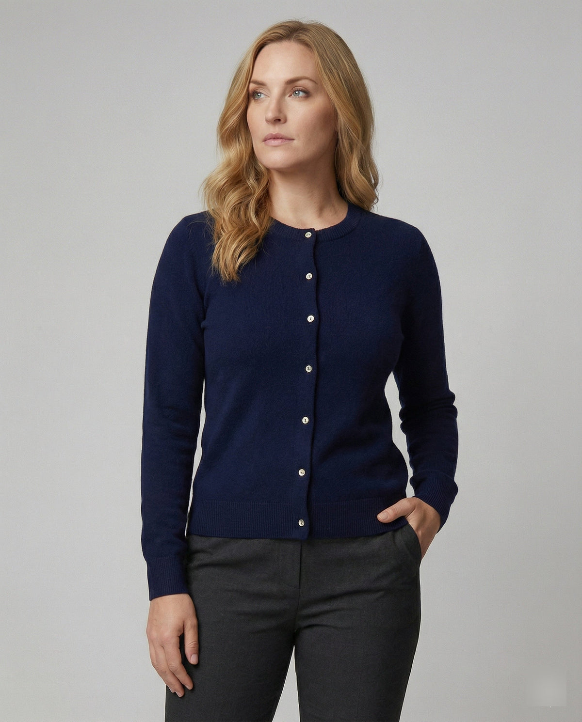 Women's Fine Knit Button-Down Cardigan