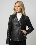 Women's Faux Leather Transitional Quilted Jacket