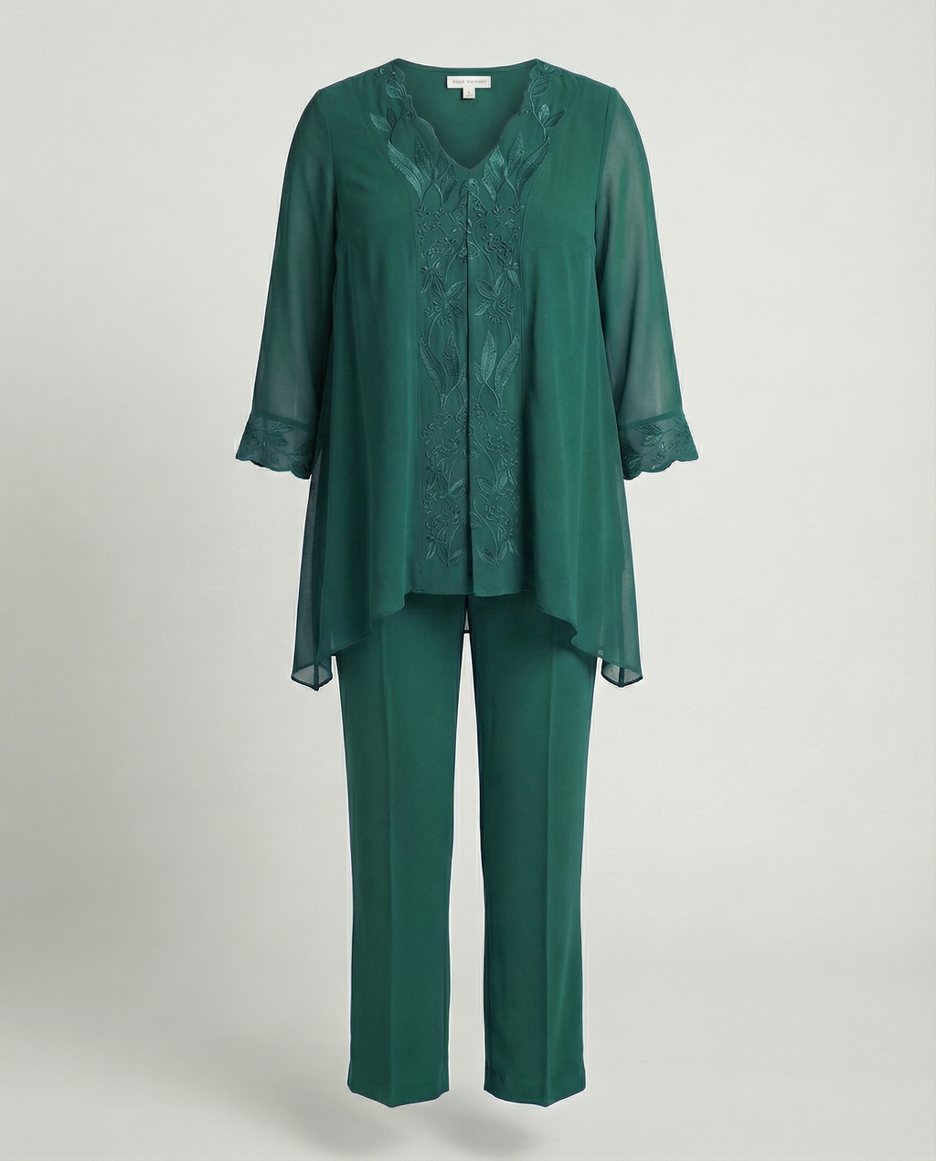 Elegant 3-Piece Plus Size Women's Suit with Embroidery