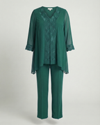 Elegant 3-Piece Plus Size Women's Suit with Embroidery